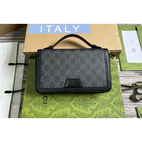Gucci Travel Case Document Case in Black Supreme Canvas