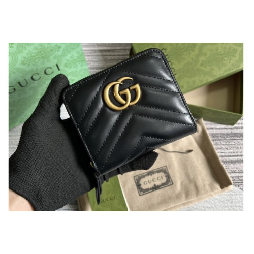 Gucci Zip Around Wallet in Black Leather