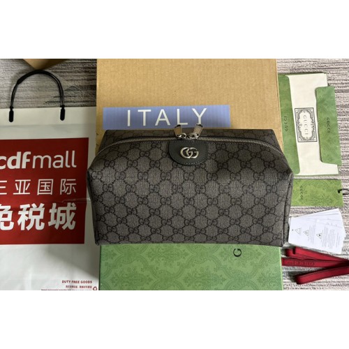 Gucci Ophidia toiletry case in Grey and black Supreme canvas