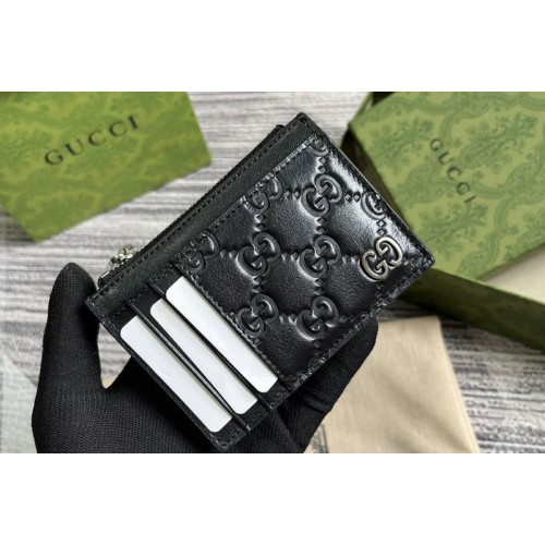 Gucci Signature Card Case in Black Gucci Signature leather