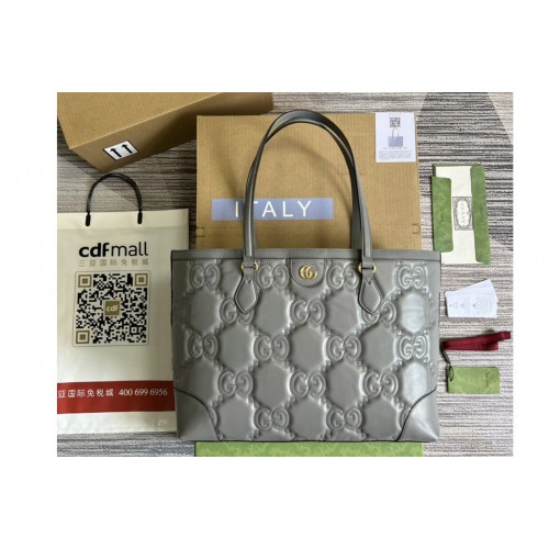 Gucci Matelasse leather medium tote bag in Gray Matelasse leather