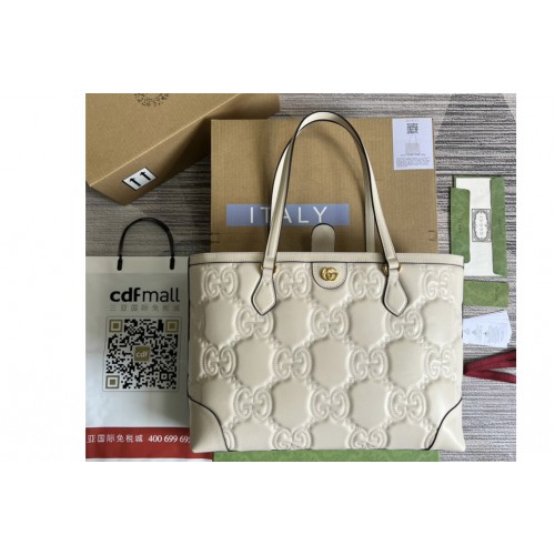 Gucci Matelasse leather medium tote bag in White Matelasse leather