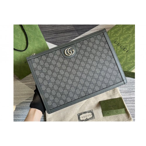 Gucci Ophidia Clutch in Grey and black Supreme canvas