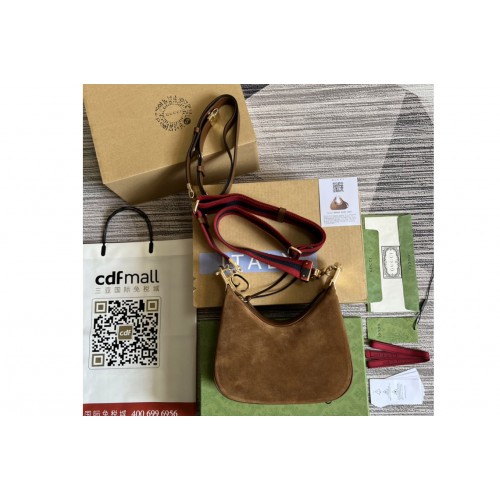 Gucci Attache small shoulder bag in Brown Suede