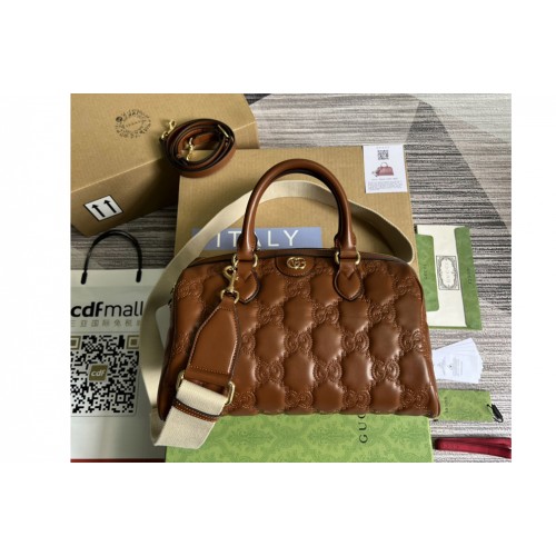 Gucci ‎ Matelasse leather medium bag in Brown Matelasse leather