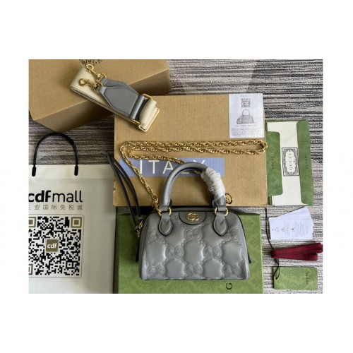 Gucci ‎ Matelasse leather mini bag in Gray Matelasse leather