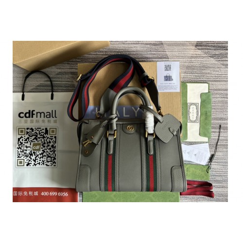 Gucci Bauletto Small top handle bag in Grey Leather