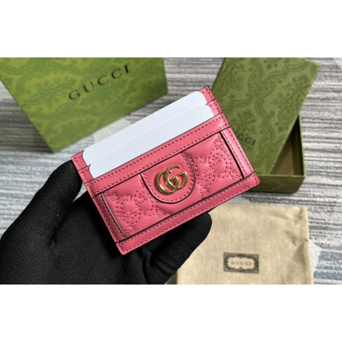 Gucci Matelasse Card Case in Pink Matelasse leather