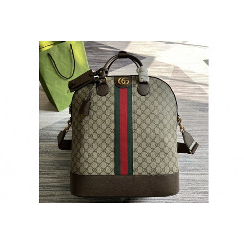 Gucci Savoy small bowling tote Bag in Beige and ebony Supreme canvas