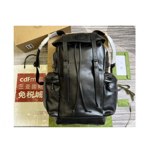 Gucci Backpack With Tonal Double G in Black leather