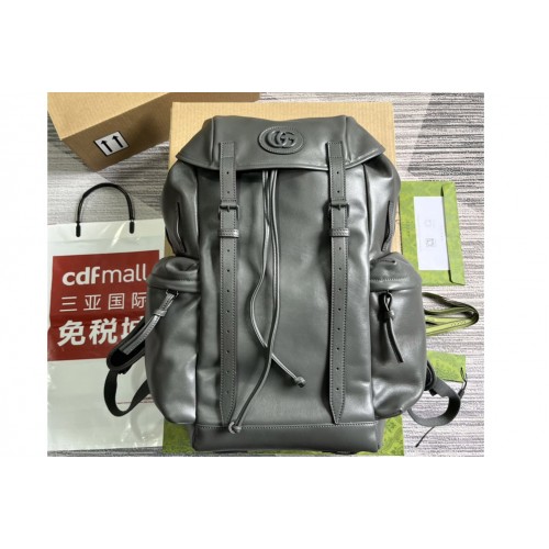 Gucci Backpack With Tonal Double G in Grey leather