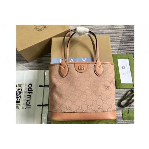 Gucci Ophidia Small Tote Bag in Pink canvas