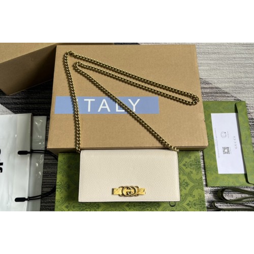 Gucci Chain Wallet With Interlocking G Python Bow Bag in White leather