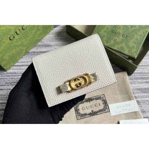 Gucci Wallet With Interlocking G Python Bow Bag in White leather