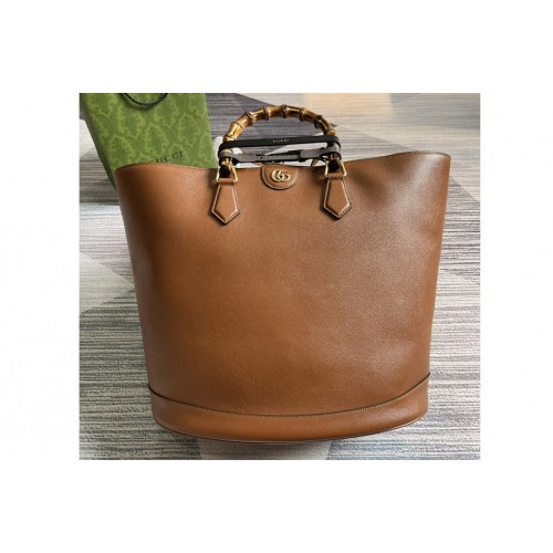 Gucci Diana Large Tote Bag in Brown leather