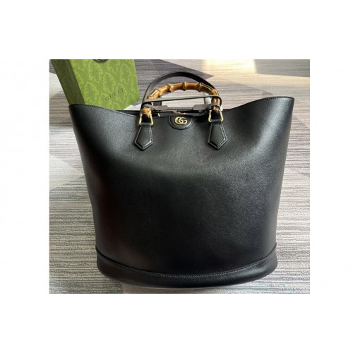 Gucci Diana Large Tote Bag in Black leather