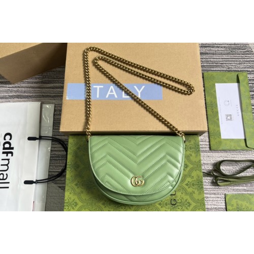 Gucci Marmont Matelasse Chain Mini Bag in Green matelasse chevron leather Gucci Marmont Matelasse Chain Mini Bag in Green matelasse chevron leather
