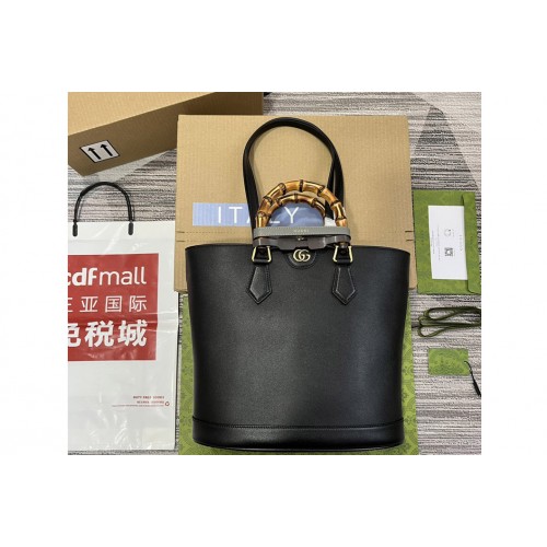 Gucci Diana Medium Tote Bag in Black leather