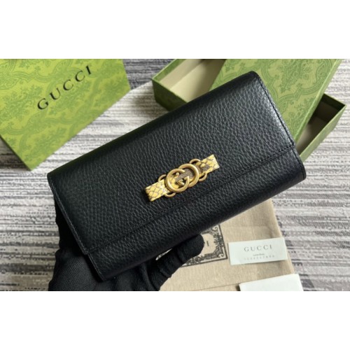 Gucci Wallet With Interlocking G Python Bow in Black leather