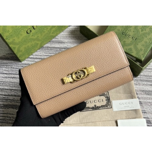 Gucci Wallet With Interlocking G Python Bow in Beige leather