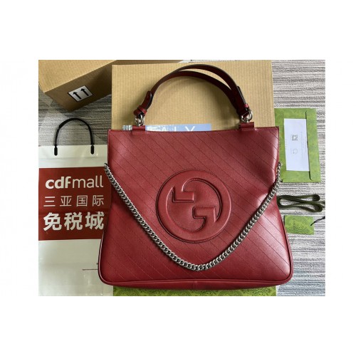 Gucci Blondie Medium Tote Bag in Red Leather