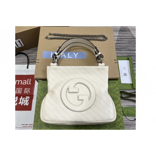 Gucci Blondie Small Tote Bag in White leather