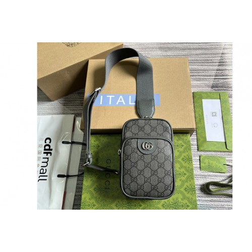 Gucci Ophidia Mini Bag in Grey and black Supreme canvas