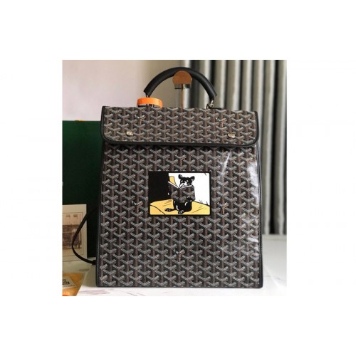 Goyard Saint Leger backpack in Black Goyardine Canvas