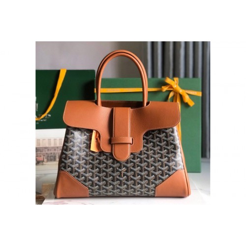 Goyard Saigon tote bag in Brown Goyardine Canvas