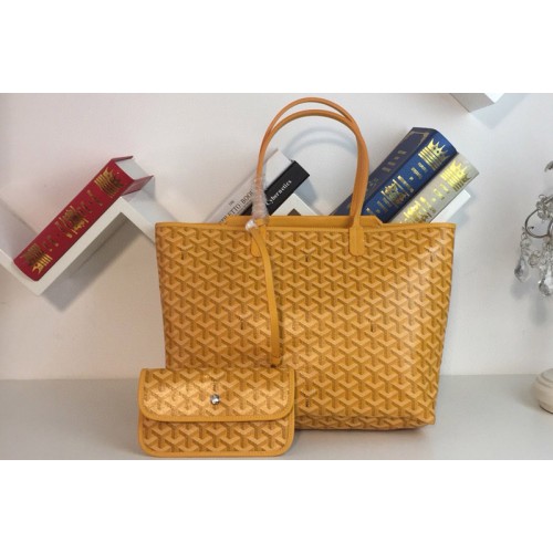 Goyard Saint Louis PM bag in Yellow Goyardine Canvas & Chevroches Calfskin