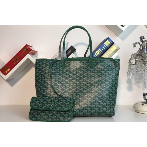 Goyard Saint Louis PM bag in Green Goyardine Canvas & Chevroches Calfskin