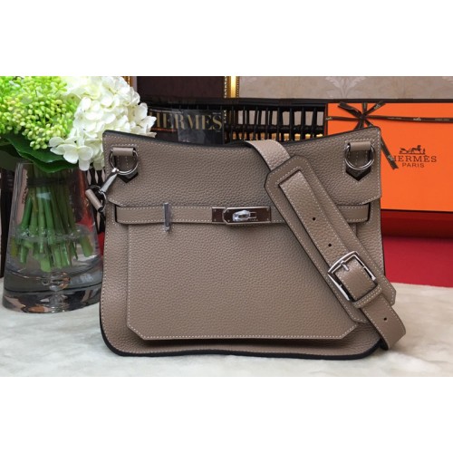 Hermes H061784 Jypsiere 28 bag in Gray original taurillon Clemence leather