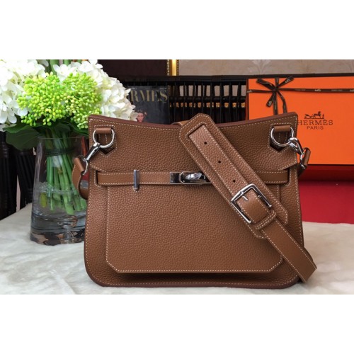 Hermes H061784 Jypsiere 28 bag in Brown original taurillon Clemence leather