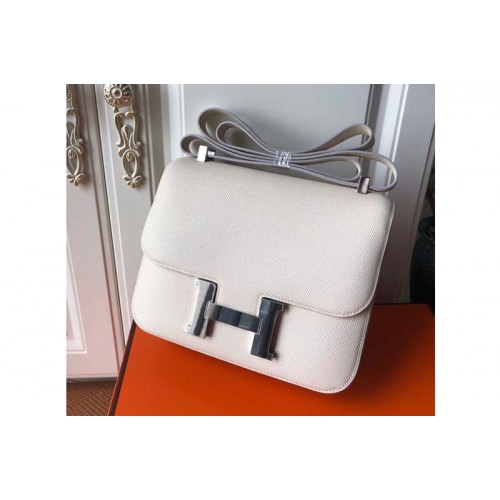 Hermes Constance 24cm Bag Original Epsom Leather Silver Craie