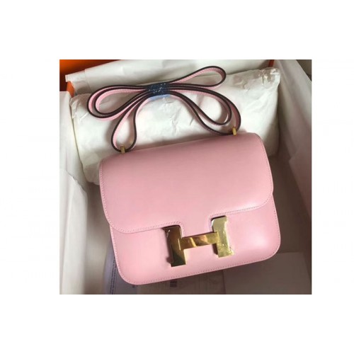 Hermes Constance 19cm Bag Original Swift Leather Gold Pink