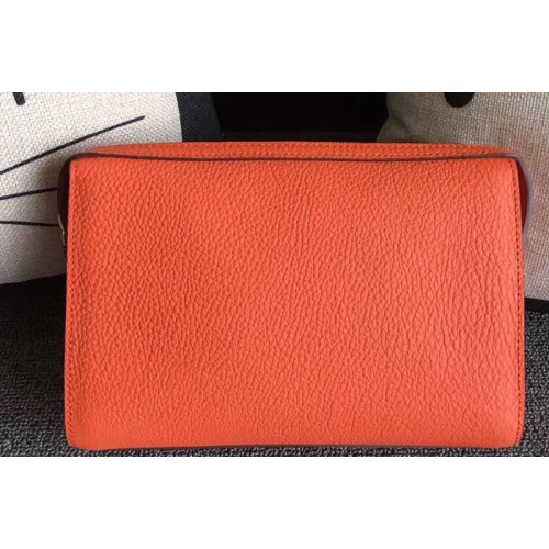Mens Hermes 24cm Clutch Original Swift Leather Bags Orange