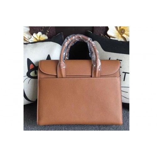 Mens Hermes 38cm Messenger Bags Original Togo Leather Tan