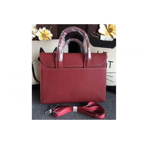 Mens Hermes 38cm Messenger Bags Original Togo Leather Wine