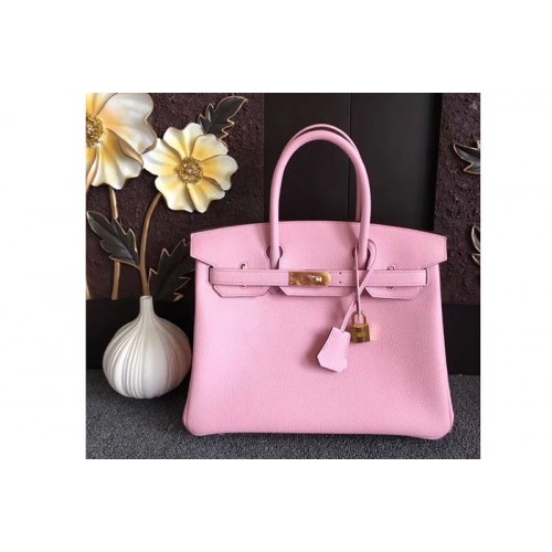 Hermes Birkin 30 Tote Bags Original Togo Leather Handstitched Pink