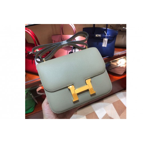 Hermes constance 18 Bag in Green Epsom Leather with Gold Buckle