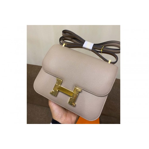 Hermes constance 19 Bag in Gray Epsom Leather with Gold Buckle
