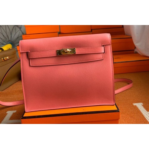 Hermes Kelly Danse 22cm Bag in Red Evercolor Leather with Gold Buckle