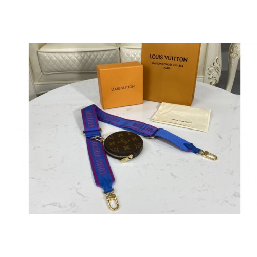 Louis Vuitton J02493 bandouliere Jacquard Strap in Blue Nylon and Monogram coated canvas