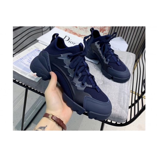 Women Dior KCK222ND-Connect sneaker in Blue neoprene