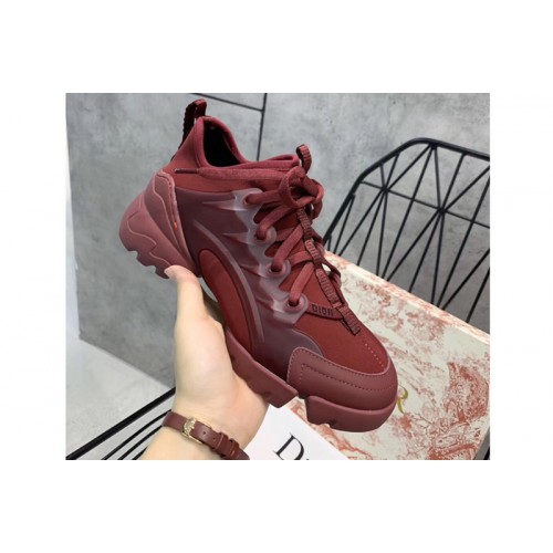 Women Dior KCK222ND-Connect sneaker in Bordeaux neoprene