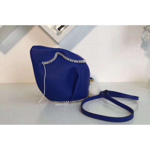 Loewe Bunny Macrame Mini Leather Shoulder Bags Blue