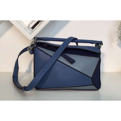 Loewe Puzzle Small Bags Original Calf Leather Light Blue Blue