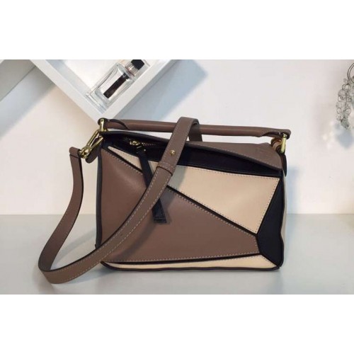Loewe Puzzle Small Bags Original Calf Leather Light Brown Beige Black
