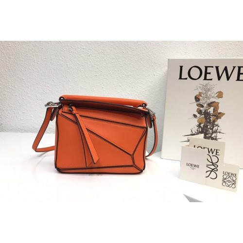 Loewe Mini Puzzle bag in Orange classic calfskin
