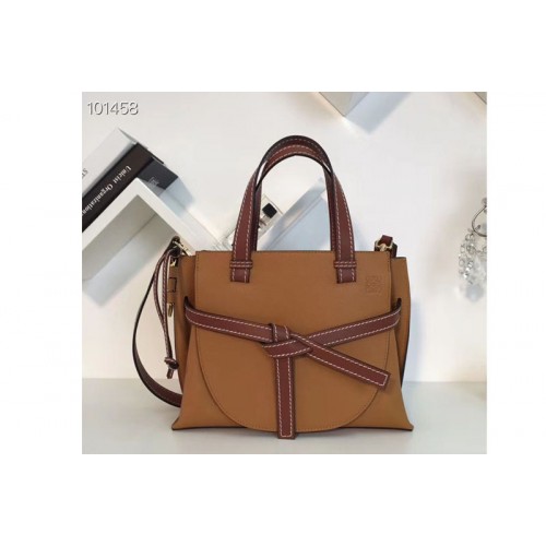 Loewe Gate Top Handle Small Bags Original Leather Light Caramel Pecan Color